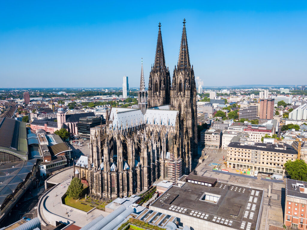 Cologne Cathedral Aerial Panoramic View In Cologne, Germany